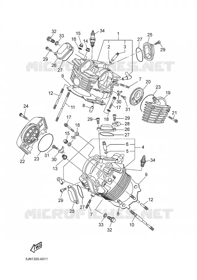 CILINDERKOP Yamaha MOTO 1100 2003 BULLDOG  BT1100