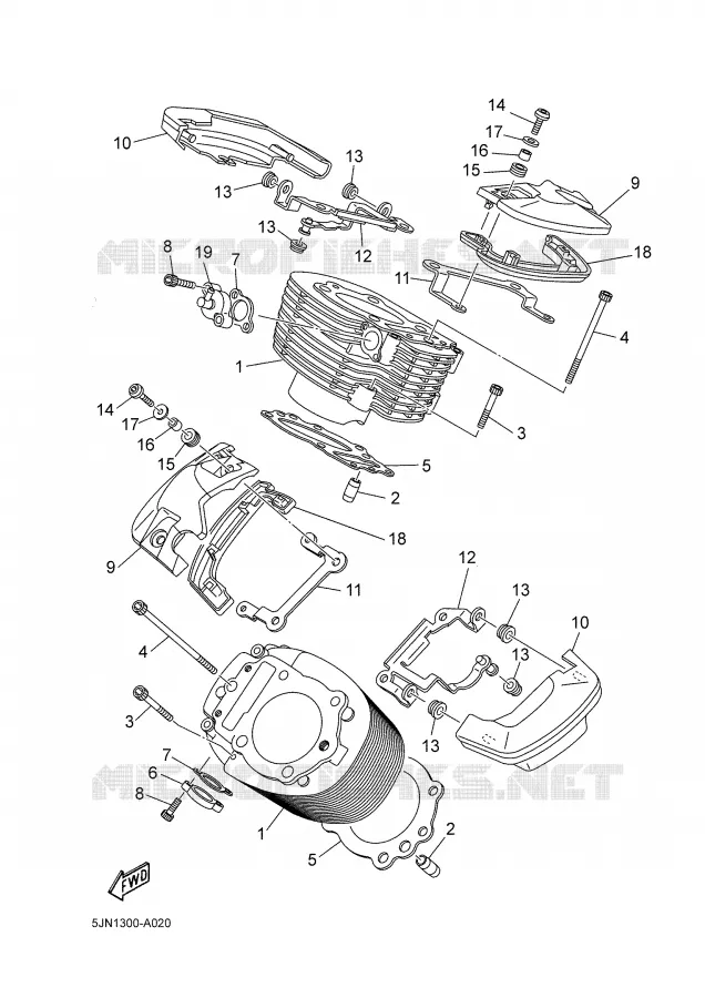 CILINDER Yamaha MOTO 1100 2003 BULLDOG  BT1100