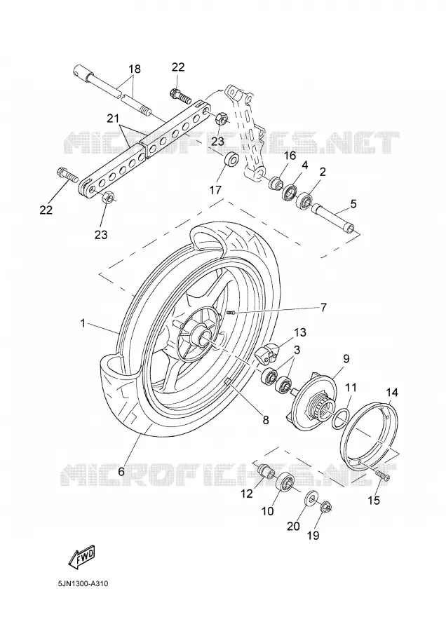 ACHTERWIEL Yamaha MOTO 1100 2003 BULLDOG  BT1100