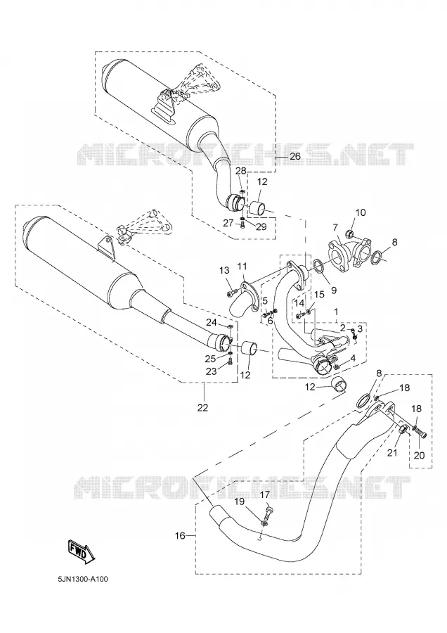 UITLAAT Yamaha MOTO 1100 2004 BULLDOG  BT1100