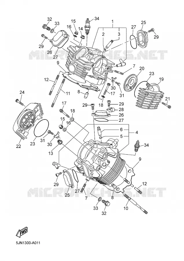 CILINDERKOP Yamaha MOTO 1100 2005 BULLDOG  BT1100