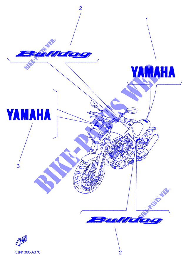 STICKER voor Yamaha BT1100 2006