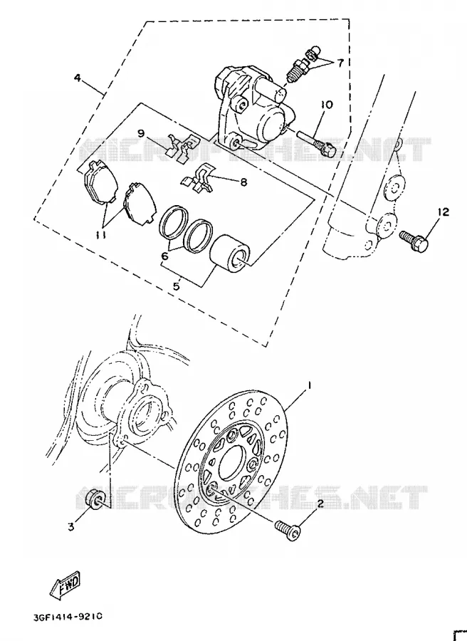 REMKLAUW VOOR Yamaha SCOOTER 50 1996 CR  CR50Z