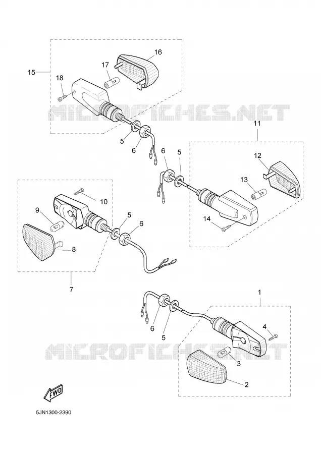 KNIPPERLICHT Yamaha MOTO 1100 2002 BULLDOG  BT1100