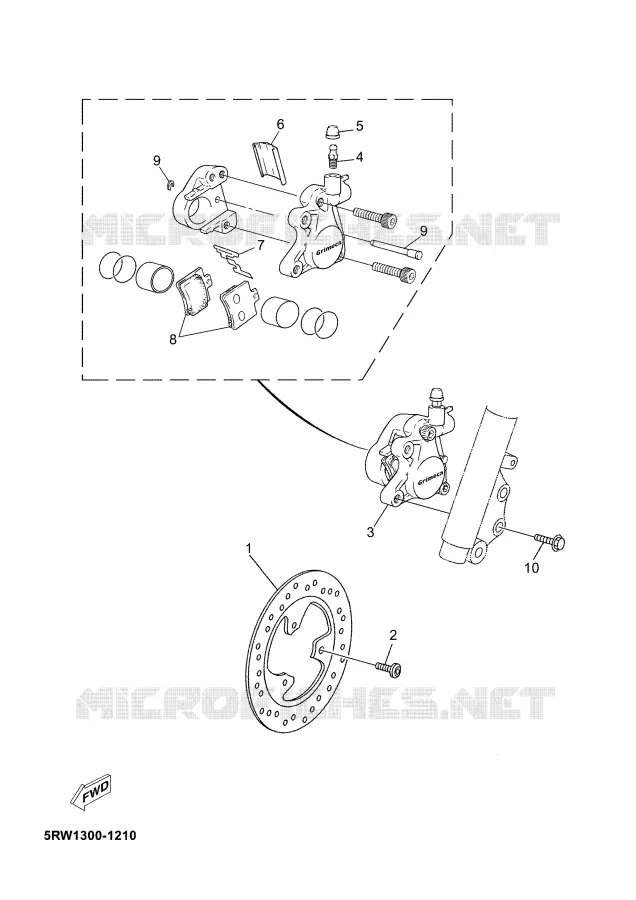 REMKLAUW VOOR Yamaha SCOOTER 50 2004 JOG  CS50Z