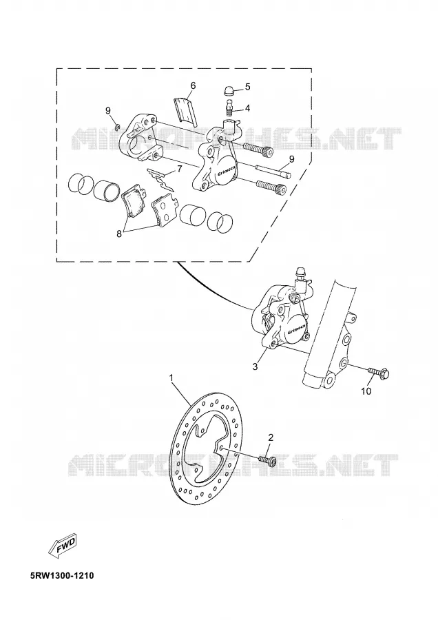 REMKLAUW VOOR Yamaha SCOOTER 50 2007 JOG  CS50Z