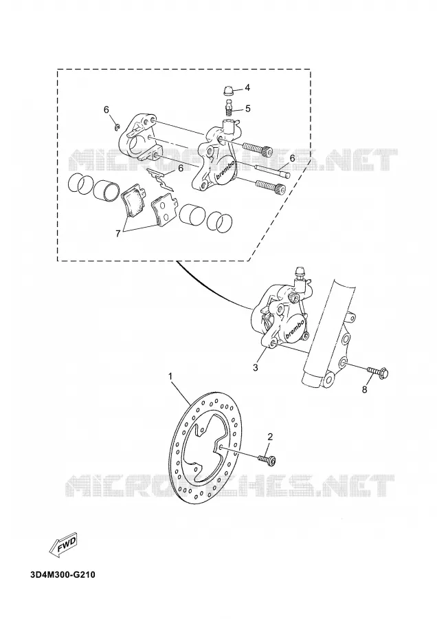REMKLAUW VOOR Yamaha SCOOTER 50 2009 JOG  CS50