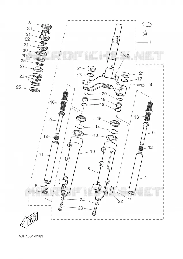VOORVORK Yamaha SCOOTER 50 2004 SLIDER  EW50