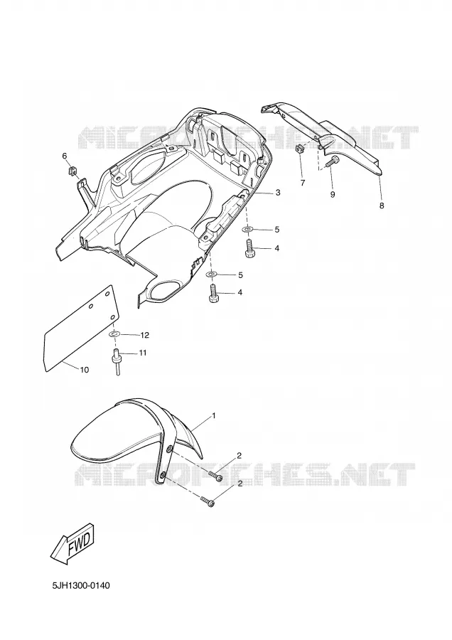 SPATBORD Yamaha SCOOTER 50 2002 SLIDER  EW50 SLIDER
