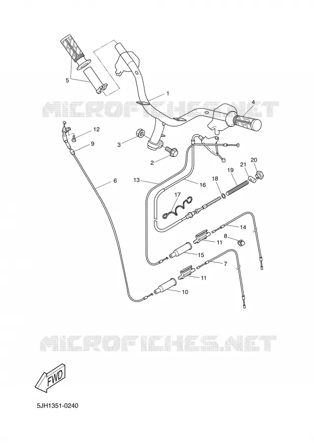 STUUR / KABEL Yamaha SCOOTER 50 2002 SLIDER  EW50 SLIDER