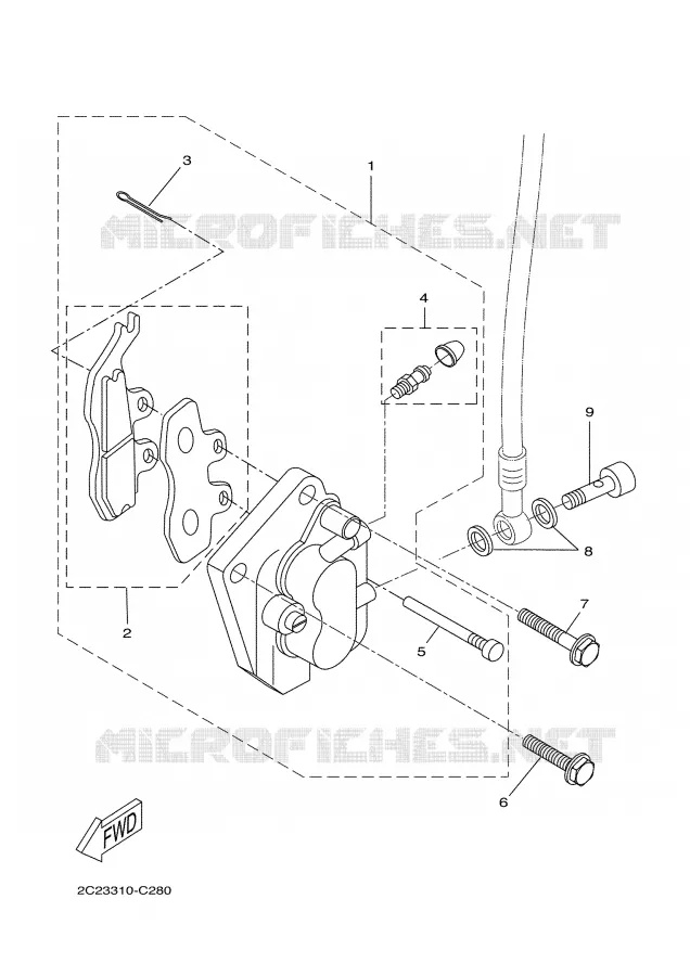 REMKLAUW VOOR 2 Yamaha MOTO 50 2007 DTR  DT50RSM