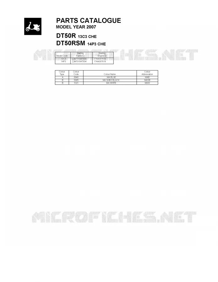 * CATALOG PREFACE * Yamaha MOTO 50 2007 DTR  DT50RSM
