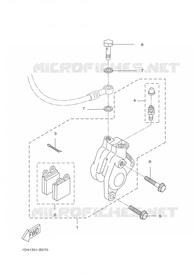 REMKLAUW VOOR Yamaha MOTO 50 2008 DTR  DT50RSM