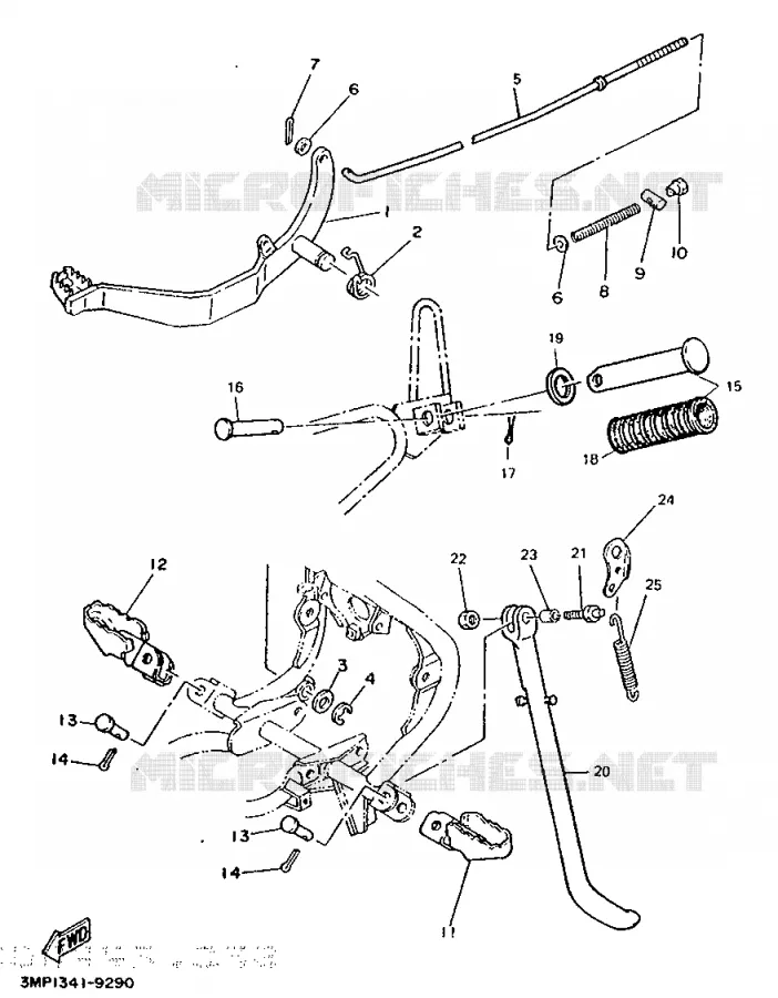 STANDAARD / VOETSTEUN Yamaha MOTO 50 1989 DTR  DT5OR