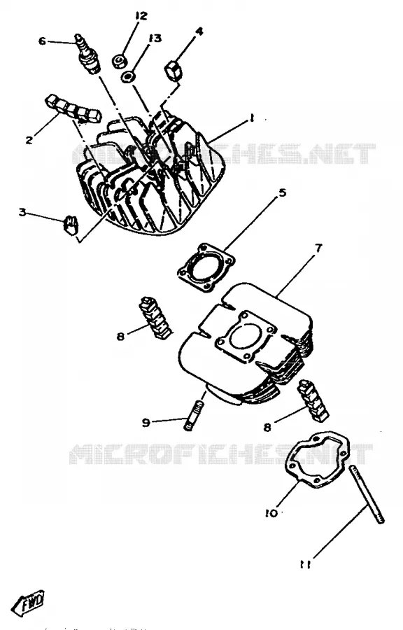 CILINDER / CILINDERKOP Yamaha MOTO 80 1987 DT  DT80