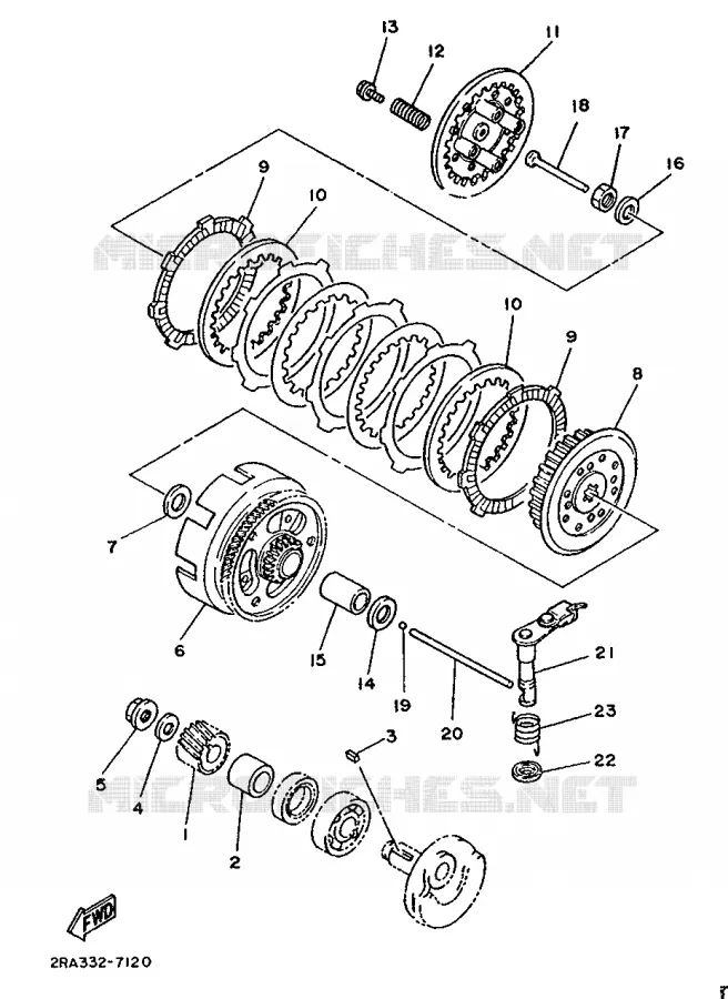 STARTMOTOR KOPPELINGS Yamaha MOTO 80 1988 DTLC  DT80LC