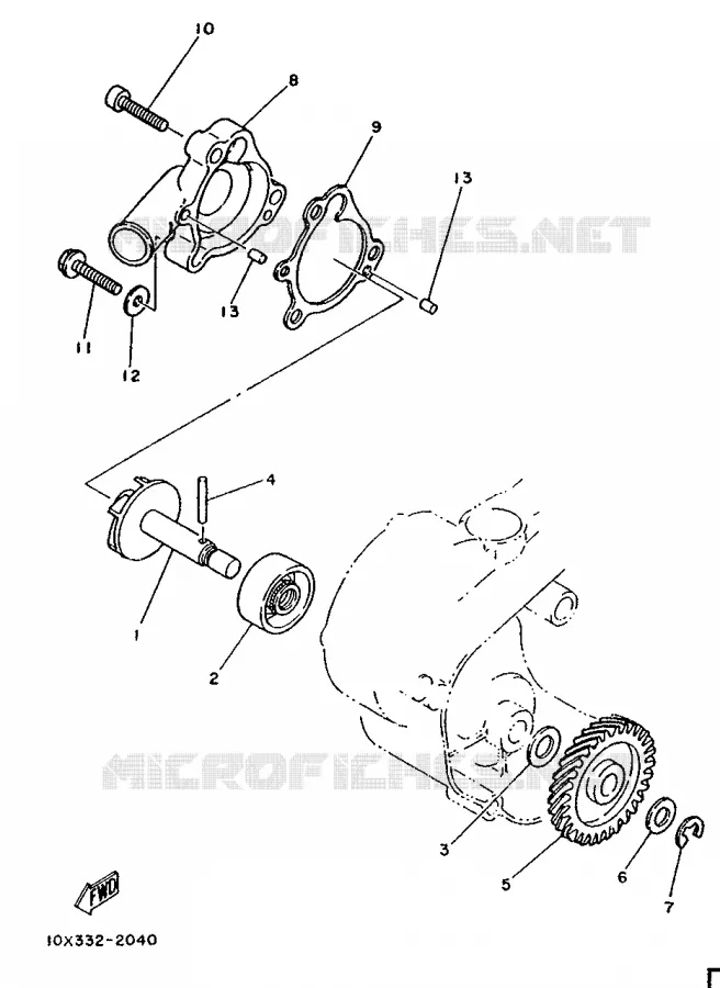 WATERPOMP / SLANGEN Yamaha MOTO 80 1990 DTLC  DT80LC