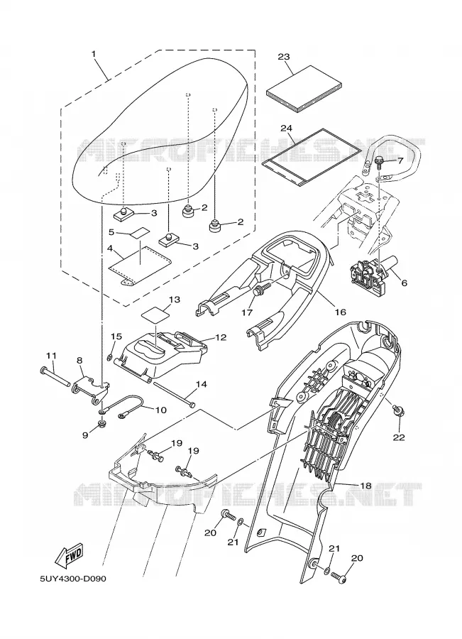 ZADEL / BAGAGE REK Yamaha SCOOTER ELECTRIC 2005 PASSOL  EA06 PASSOL