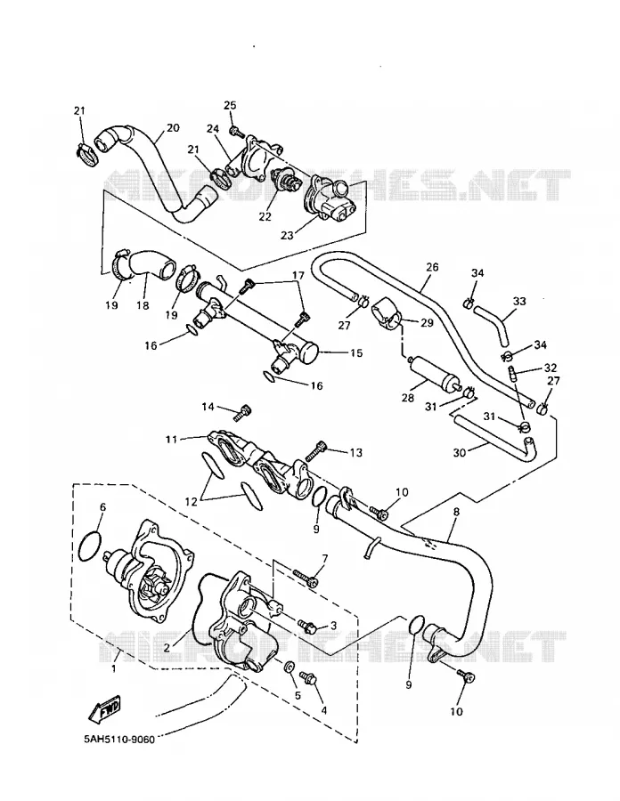 WATERPOMP Yamaha MOTO 600 1999 THUNDERCAT  YZF600R