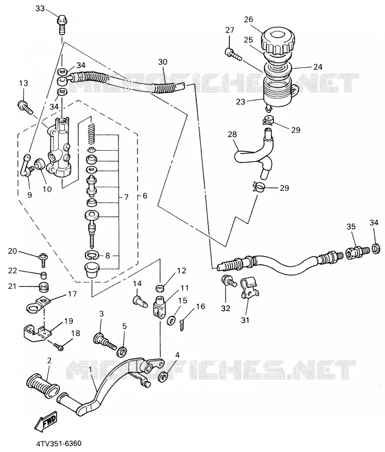 REMPOMP ACHTER Yamaha MOTO 600 2000 THUNDERCAT  YZF600R