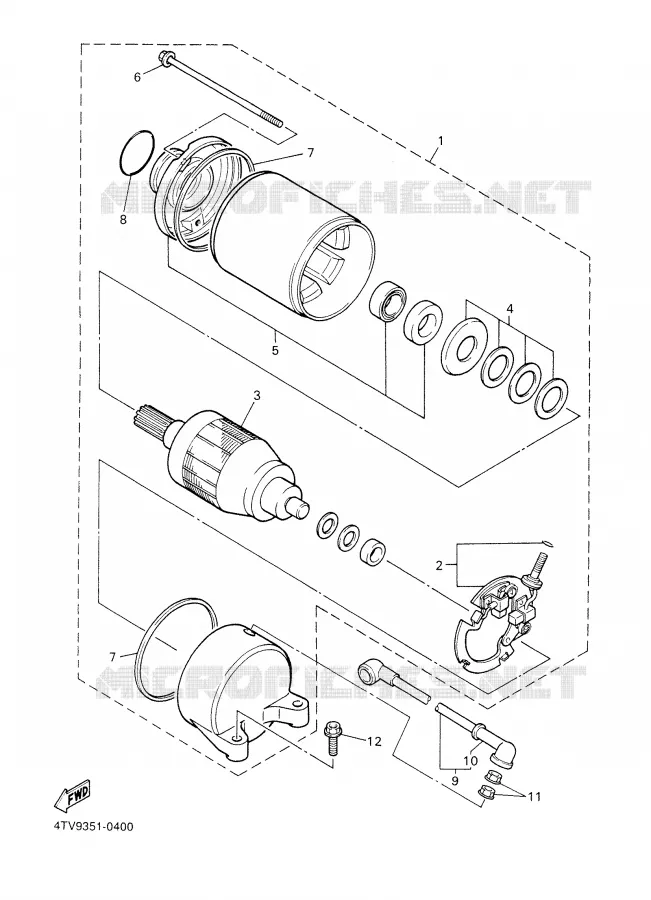 STARTMOTOR Yamaha MOTO 600 2000 THUNDERCAT  YZF600R