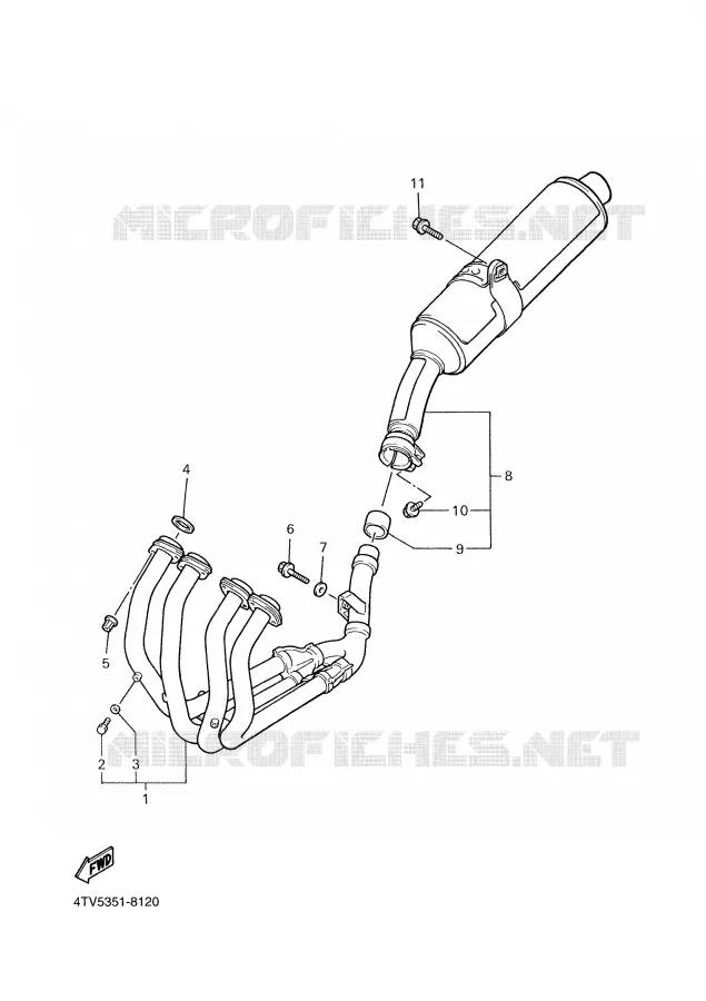 UITLAAT Yamaha MOTO 600 2000 THUNDERCAT  YZF600R