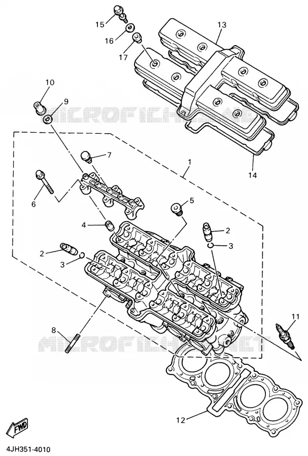 CILINDERKOP Yamaha MOTO 600 2000 THUNDERCAT  YZF600R