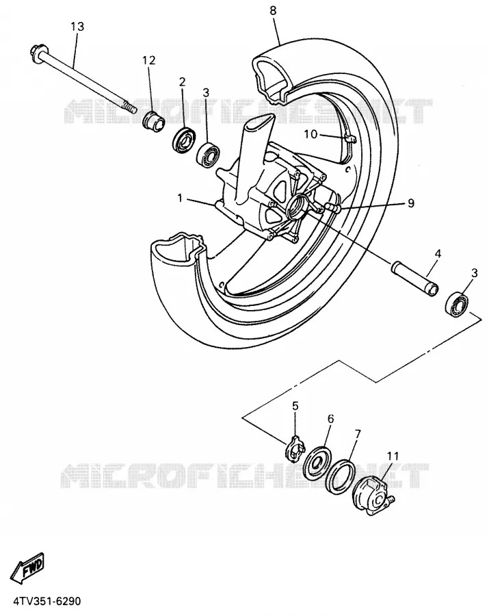 VOORWIEL Yamaha MOTO 600 2001 THUNDERCAT  YZF600R