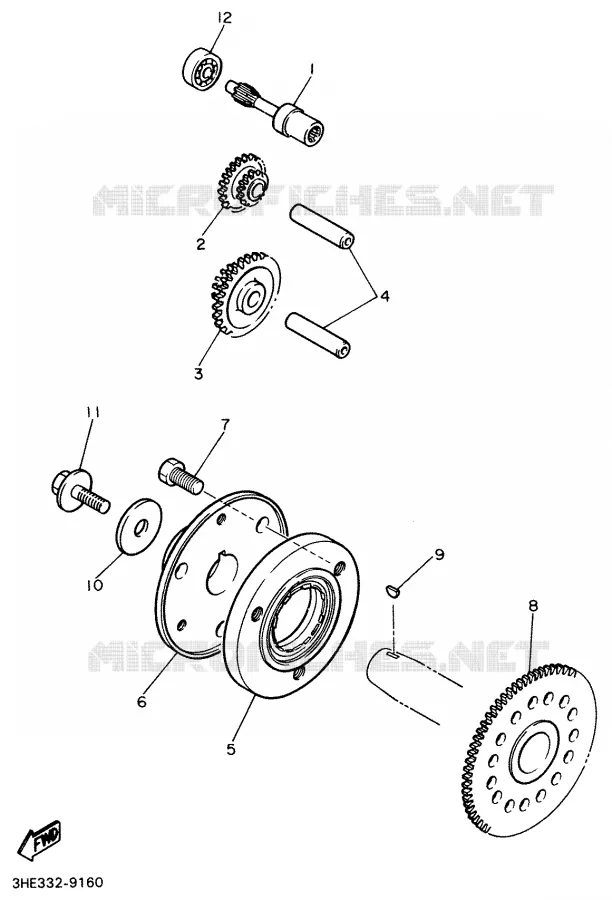STARTMOTOR KOPPELINGS Yamaha MOTO 600 2001 THUNDERCAT  YZF600R