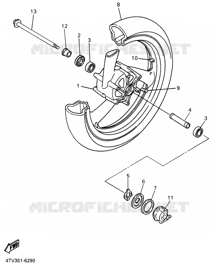 VOORWIEL Yamaha MOTO 600 2001 THUNDERCAT  YZF600R