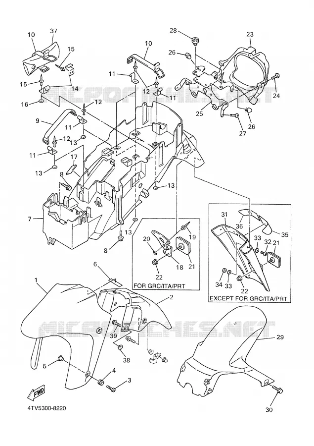 SPATBORD Yamaha MOTO 600 2001 THUNDERCAT  YZF600R