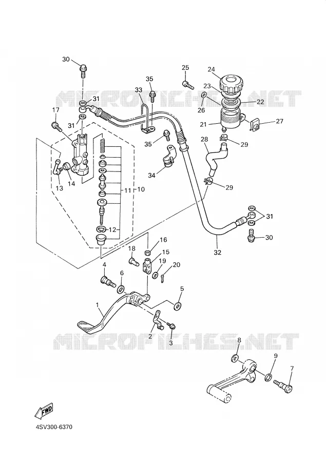 REMPOMP ACHTER Yamaha MOTO 1000 2001 THUNDERACE  YZF1000R
