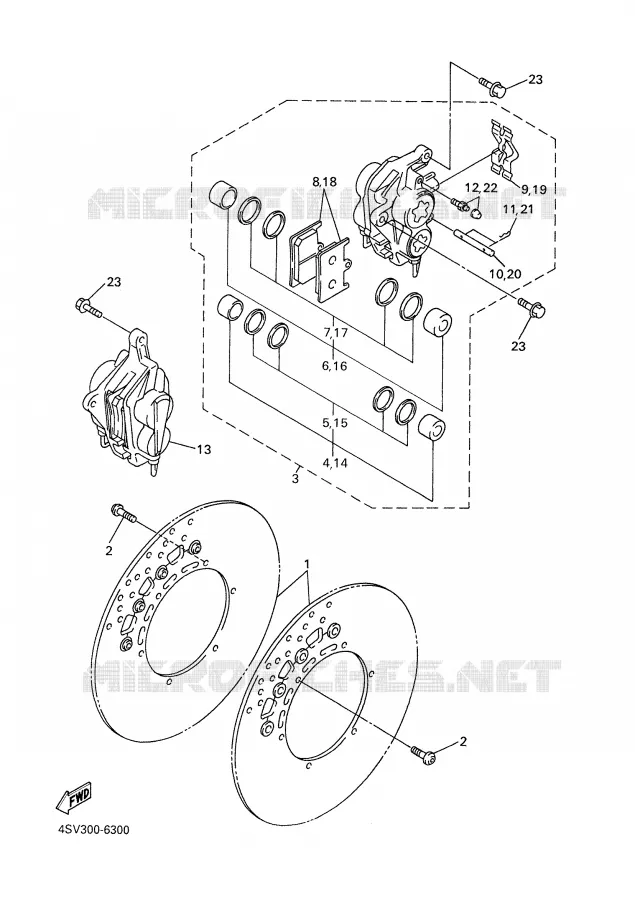 REMKLAUW VOOR Yamaha MOTO 1000 2001 THUNDERACE  YZF1000R