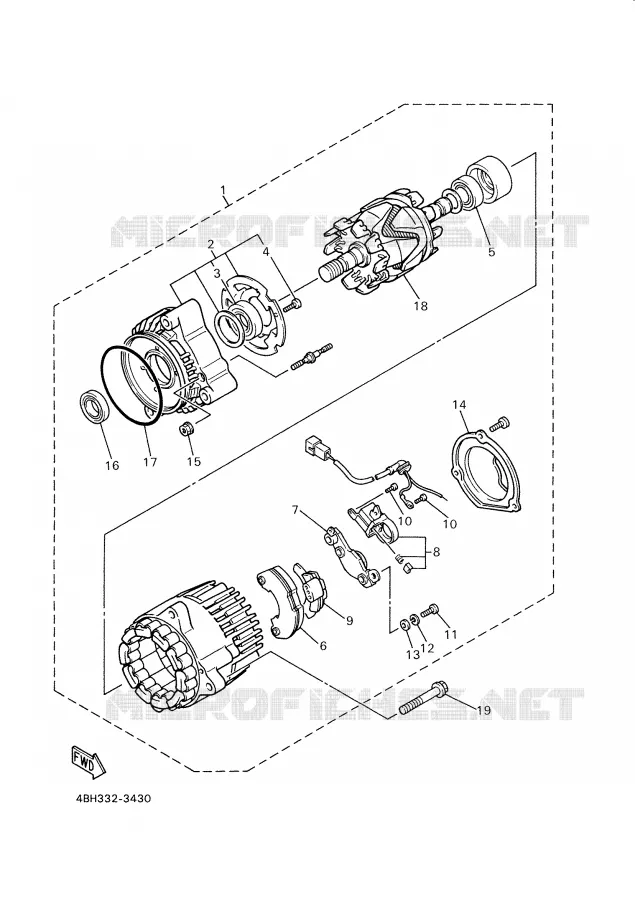 DYNAMO Yamaha MOTO 1000 2001 THUNDERACE  YZF1000R