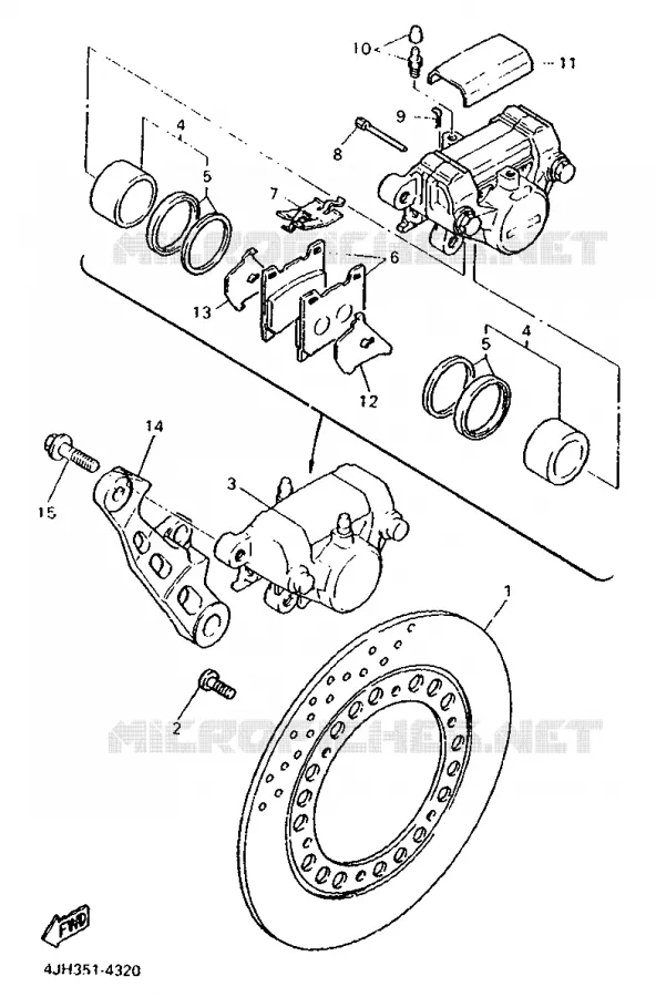 REMKLAUW ACHTER Yamaha MOTO 600 1996 THUNDERCAT  YZF600R