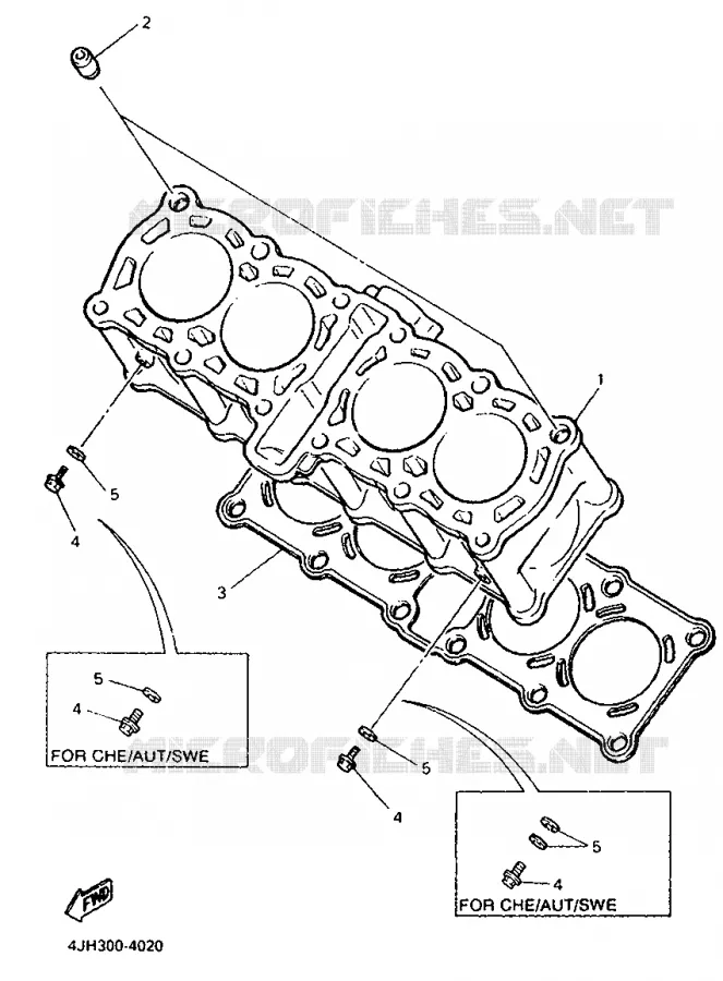 CILINDER Yamaha MOTO 600 1998 THUNDERCAT  YZF600R