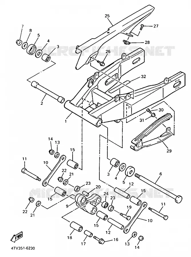 ACHTERBRUG Yamaha MOTO 600 1998 THUNDERCAT  YZF600R