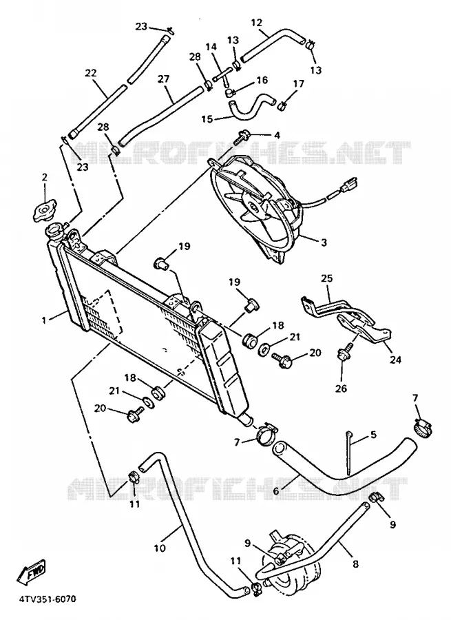 RADIATEUR / SLANG Yamaha MOTO 600 1998 THUNDERCAT  YZF600R