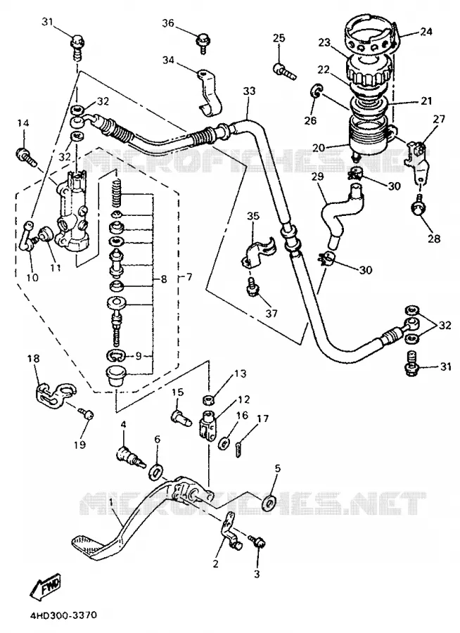 REMPOMP ACHTER Yamaha MOTO 750 1993 YZF  YZF750R
