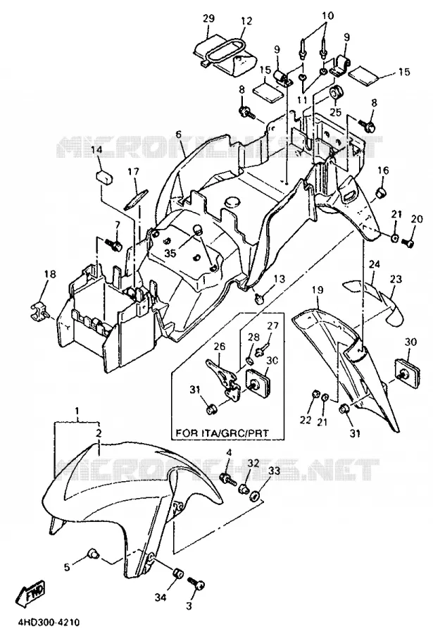SPATBORD Yamaha MOTO 750 1994 YZF  YZF750R