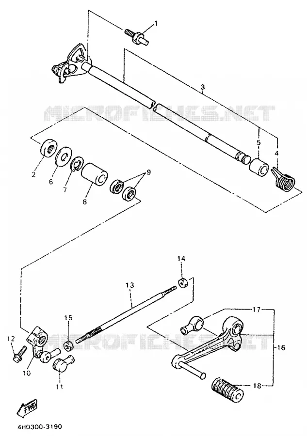 SCHAKEL STANG / PEDAAL Yamaha MOTO 750 1994 YZF  YZF750R