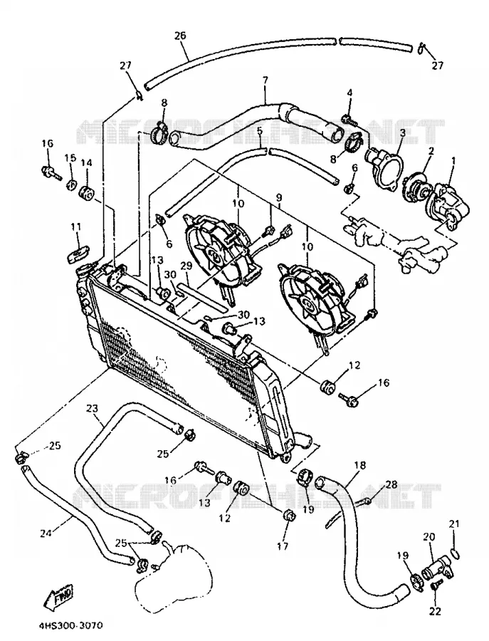 RADIATEUR / SLANG Yamaha MOTO 750 1993 YZF  YZF750SP
