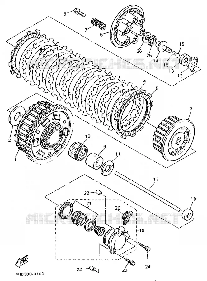 STARTMOTOR KOPPELINGS Yamaha MOTO 750 1993 YZF  YZF750SP