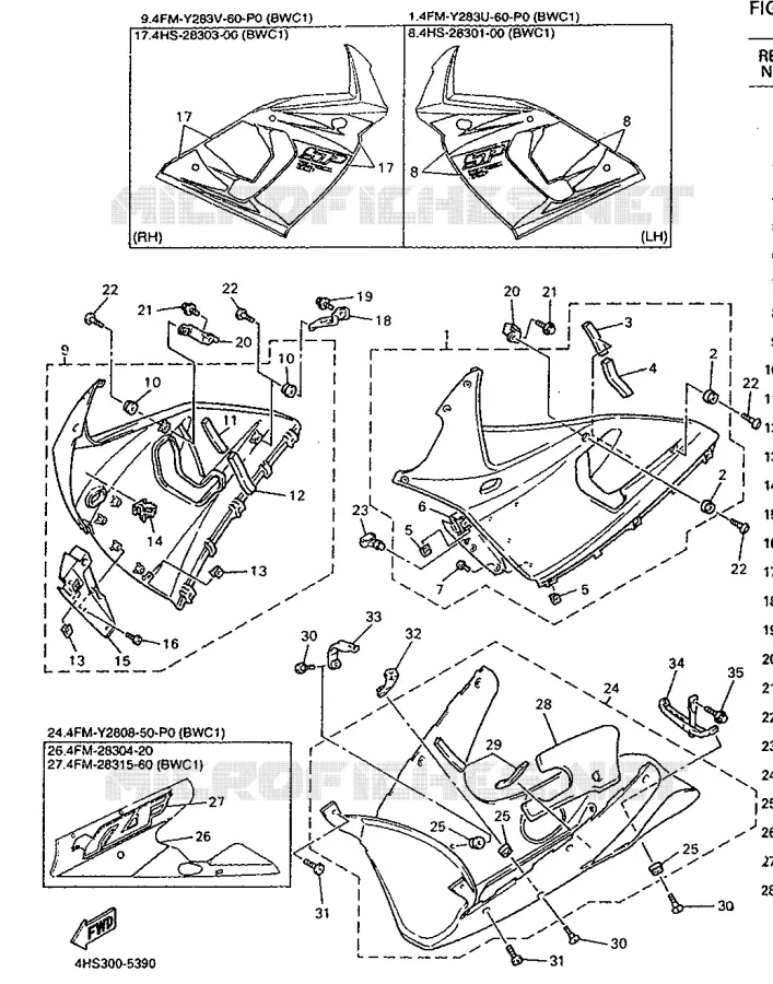 KUIP 2 Yamaha MOTO 750 1995 YZF  YZF750SP