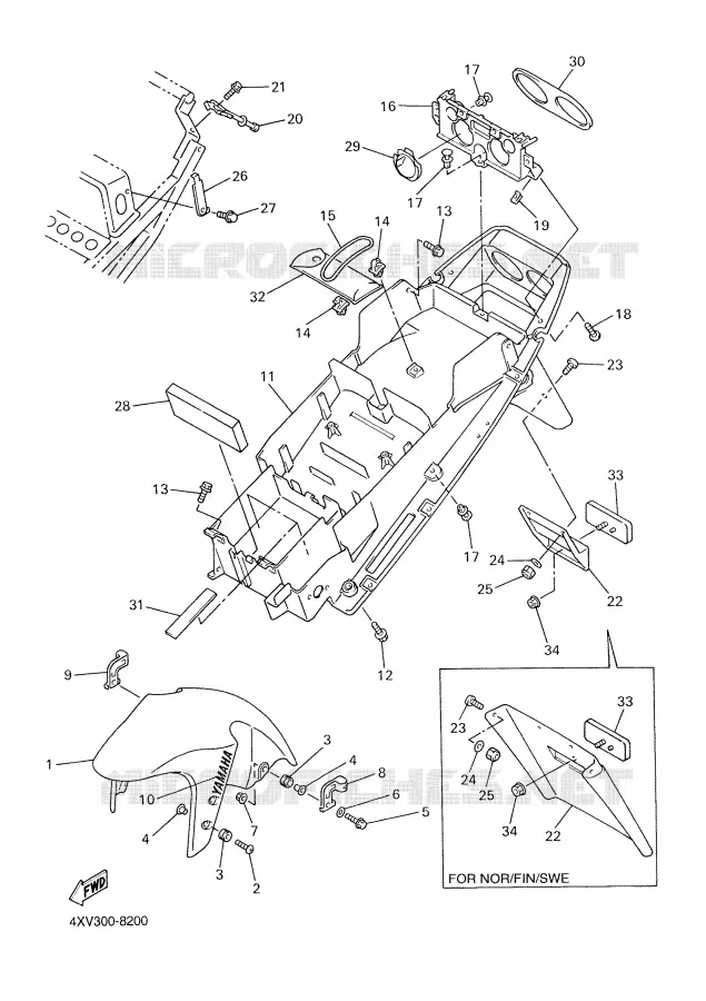 SPATBORD Yamaha MOTO 1000 1998 R1  YZF-R1