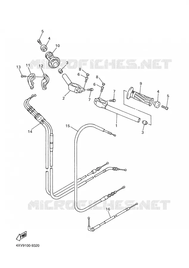 STUUR / KABEL Yamaha MOTO 1000 1999 R1  YZF-R1
