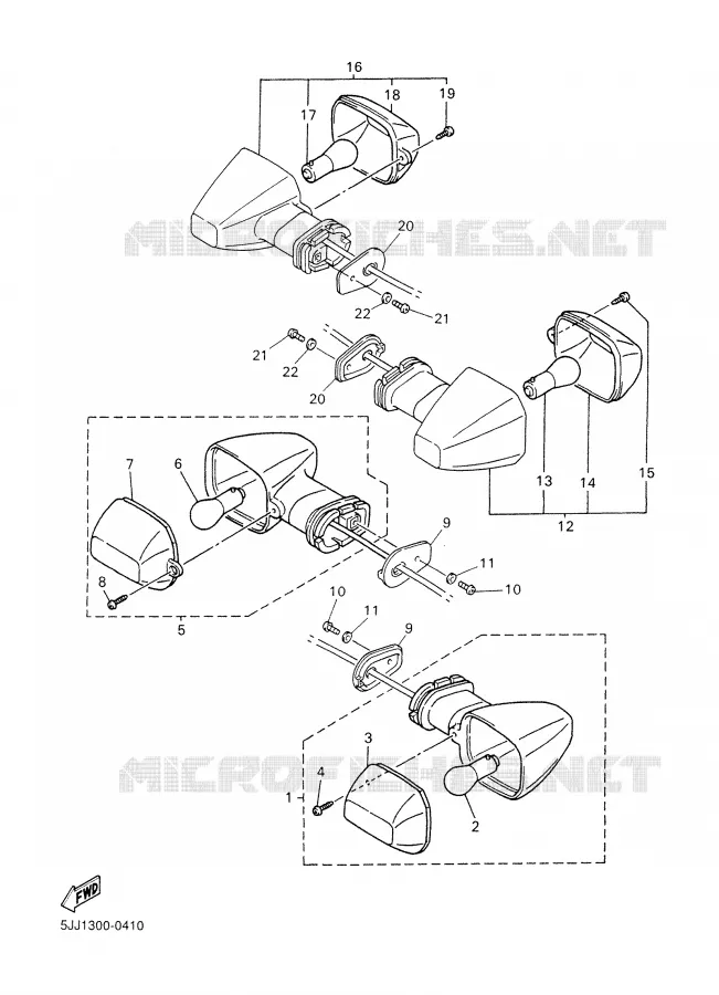 KNIPPERLICHT Yamaha MOTO 1000 2000 R1  YZF-R1