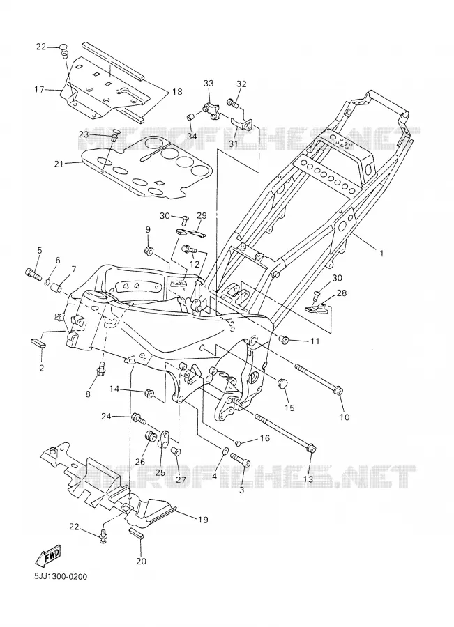 FRAME Yamaha MOTO 1000 2001 R1  YZF-R1