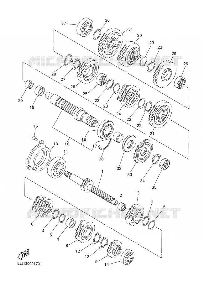 TRANSMISSIE Yamaha MOTO 1000 2002 R1  YZF-R1