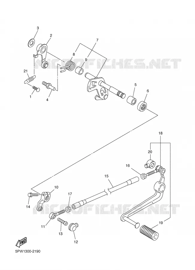 SCHAKEL STANG / PEDAAL Yamaha MOTO 1000 2003 R1  YZF-R1